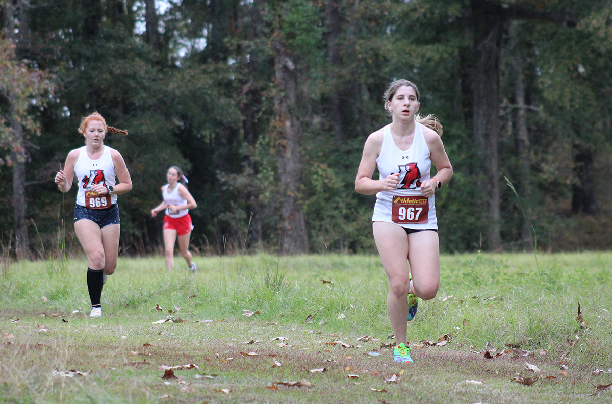 Woman competing in race